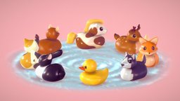 RUBBER BATH TOYS cute, kids, fun, animals, bath, toys, rubber, kawaii, juguetes, colorfull, animales, noai