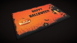 Happy_Halloween_Decorative_Mat_FBX rug, carpet, trickortreat, halloween