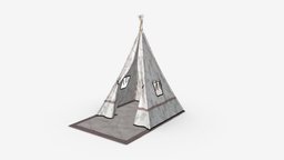 Children tepee with playmat room, tent, indian, comfortable, child, floor, apartment, play, decor, indoors, cozy, teepee, tepee, 3d, pbr, house, home, interior, space, wall