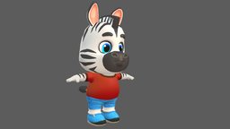 Zebra Animated Rigged humanoid, toon, cute, little, chibi, baby, toy, biped, animals, donkey, pony, unreal, wild, mammal, zoo, zebra, run, jungle, character, unity, cartoon, game, 3d, lowpoly, horse, model, animation, animated, rigged