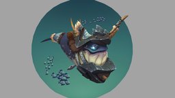 Warwhal fish, mount, blizzard, whale, characterart, worldofwarcraft, game-model, game-character, handpainted, game, gameart, stylized, wow