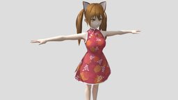 【Anime Character】Maple (Cheongsam/Unity 3D) japan, animegirl, cheongsam, animemodel, anime3d, japanese-style, anime-character, vroid, unity, anime, japanese