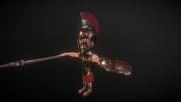 Cartoon Spartan Hoplite armor, greek, ancient, spear, spartan, macedon, character, cartoon, blender, helmet, characters, zbrush, stylized, shield