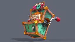 This Slot Machine is Alive!!! gaming, cartoony, casino, western, gambling, flexible, slotmachine, stylizedcharacter, substancepainter, character, cartoon, 3dsmax, lowpoly, gameasset, zbrush, animation, stylized, animated, textured, gameready, vintage-gadget, smear, smearing