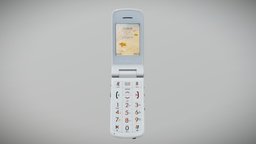 Alcatel OneTouch 536 White bar, brick, button, key, flip, pad, cellular, phone, push, cellphone, keypad, flipphone, low-poly, 3d, low, poly, model, mobile, digital, keyboard, push-button