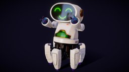 Cute Robot Toy cute, white, toy, japan, bot, small, dance, tiny, dancing, kawaii, lovely, kawai, adorable, assistant, maya, character, blender, animation, animated, robot, rigged