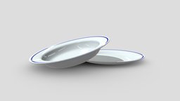 Plates white, plate, ware, bowl, prop, porcelain, dinner, dish, furniture, ceramic, dishes, lunch, tableware, dining, kitchenware, houseware, lowpoly, design, interior, gameready