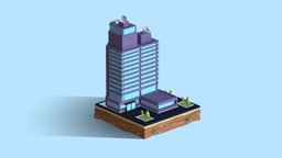 Low Poly Business Center City Building toon, gamedesign, pack, skyscraper, business, cityscene, town, isometric, illustration, antonmoek, megapolis, architecture, low-poly, cartoon, asset, game, art, lowpoly, design, house, city, cinema4d, simple