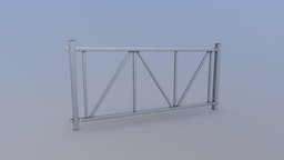 Metal fence fence, gate, exterior, urban, barrier, russia, metal, low-poly, city, street, steel