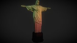 Christ the Redeemer Low-poly 3D model exterior, christ, rio, redeemer, pbr, low, poly, history