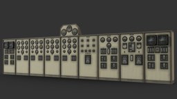 Control Panel Kit room, plant, power, abandoned, control, panels, analog, lever, switches, urbex, gauges, lowpoly, gameasset, steam, industrial, gameready, noai