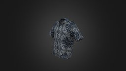 Man Navy Blue Cashew Flower Shirt clouth, character, game, lowpoly, man, male, rigged, metaclouth