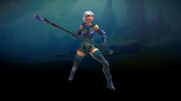 Stylized Human Witch wizard, rpg, cloth, pose, mmo, spell, rts, mage, sorcerer, sorceress, moba, handpainted, lowpoly, stylized, fantasy, human, magic