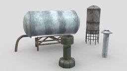 Rooftop 09 pipe, exterior, antenna, roof, architectural, ac, conditioner, equipment, ready, pipes, billboard, unit, realistic, chimney, hvac, rooftop, details, roofing, components, ductwork, architecture, asset, game, low, poly, air, city, building, antennawatertower