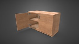 Storage Cabinet 140x70x90 room, storage, realtime, furniture, vr, wardrobe, cabinet, rv, real-time, vrready, axelrenwart, low-poly, lowpoly, home