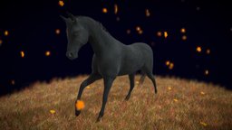 Gone with the Wind wind, cowboy, western, autumn, substancepainter, blender, horse, animal, leaves