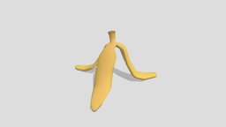 Cartoon stylized banana peel lowpoly asset orange, b3d, banana, pad, garbage, bright, yellow, rubbish, litter, peel, sketchfabweeklychallenge, blender3d, street, skin