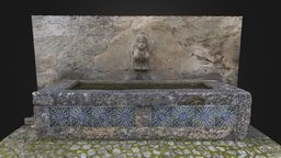 Fountain "angel" fountain, heritage, tiles, beta, azulejo, ribafria, sosazulejo, 3df-zephyr