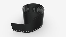 Photographic film roll small cinema, film, photo, frame, roll, photography, media, clip, camera, old, movie, negative, filmstrip, photograph, 3d, pbr, black, cinematography