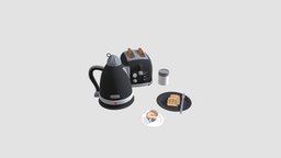 kitchen props food, plate, toaster, kettle, appliance, props, kitchen, toast, 38, am145, cup