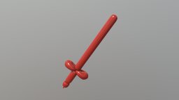 Balloon Sword kids, clown, white, household, other, fun, balloon, children, prop, melee, party, bubble, weapon, lowpoly, animal, sword, plastic, funny, gameready