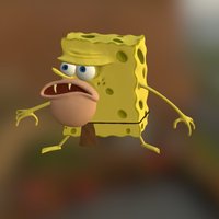 SpongeGar fanart, organic, meme, bob, lol, spongebob, sponge, caveman, spongebobsquarepants, organicmodeling, spongegar, character, cartoon, game, art, characters, concept