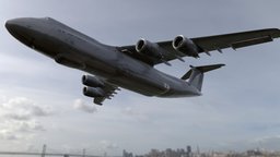 US Cargo Plane with Real World Graphics airplane, b, cargo, airforce, cargo-plane, boeing-747, usa