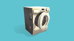 (Stylized) Washing Machine washing, new, electronic, machine, kitchen, cartoon, stylized