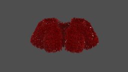 Female Fur Bolero Vest red, vest, jacket, ultra, fur, realistic, crop, bolero, pbr, low, poly, female, black