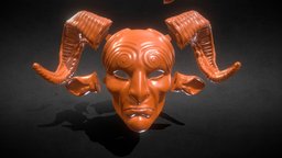 Pans Labyrinth Mask horns, fanart, spain, legend, organic, prop, 3dprintable, parts, myth, pan, figurine, commission, replica, head, mask, movie, accesory, costume, spanish, cosplay, terror, costumes, guillermo_del_toro, 3dprint, gameart, helmet, creature, zbrush, animal, monster, fantasy, halloween, war, horror, panslabyrinth, guillermodeltoro