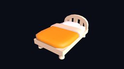 Cartoon Bed bed, bedroom, free3dmodel, freedownload, free-download, gameasset