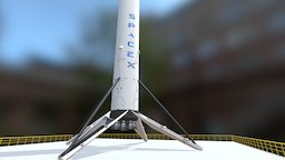 Falcon 9 v1.2 (Landing configuration) booster, rocket, spacex, falcon9, landed
