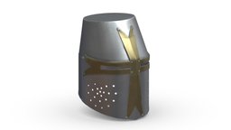Medieval Helmet 01 Low Poly PBR Realistic armor, suit, greek, armour, ancient, warrior, fighter, soldier, viking, medieval, unreal, ready, vr, ar, protection, headgear, middle, metal, roman, battle, mask, age, headdress, costume, headwear, unity, asset, game, helmet, low, poly, military, war, knight, steel, accient, enegine