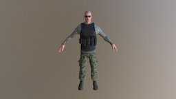 character unreal engine 4 game-ready vest, soldier, unreal, engine, ue4, weapon, character, helmet, military, gameready