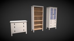 Cabinets and shelf IKEA style room, white, shelf, furniture, cabinet, cabinets, blender, gameart, wood