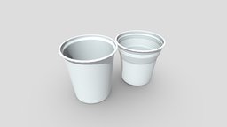 Plastic Cup Set 2 drink, tea, orange, white, coffee, household, set, ware, prop, party, mug, drinking, beverage, soda, kitchen, tableware, jug, kitchenware, disposable, lemonade, takeout, lowpoly, cup, container, plastic, takeway