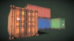 Shiping container shipping, cargo, asset, blender, free, container, gameready