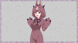 Boo! ψ( ` ∇ ´ )ψ avatar, animegirl, animestyle, vtuber, girl, cartoon, 3dmodel, anime