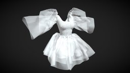 Balerina dress white, fashion, clothes, dress, lace, balerina, ralistic, design