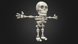 Low Poly Cartoon Skeleton humanoid, undead, apocalipse, human, zombie