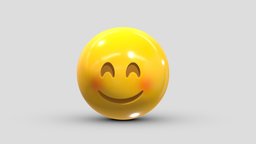 Apple Smiling Face with Smiling Eyes face, set, apple, messenger, smart, pack, collection, icon, vr, ar, smartphone, android, ios, samsung, phone, print, logo, cellphone, facebook, emoticon, emotion, emoji, chatting, animoji, asset, game, 3d, low, poly, mobile, funny, emojis, memoji