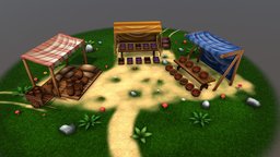 Marketplace handpainted, game, lowpoly, environment