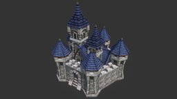 Castle warcraft, castle, medieval, rts, starcraft2, maya3d, warcraft3, low-poly, lowpoly, structure, building, fantasy, human