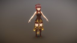 Female Character(No rig) character, low-poly, female