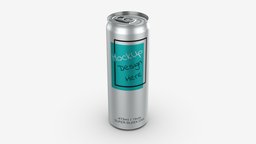 Super sleek beverage can 473 ml 16 oz drink, food, open, can, aluminum, silver, cola, beverage, beer, shiny, soda, alcohol, sleek, metallic, oz, ml, 473, 3d, pbr, ring