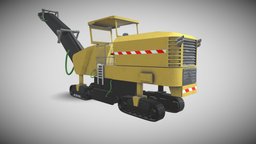 Road planer machinery, work, road, baked, site, machine, engine, planer, chantier, substancepainter, substance, blender, lowpoly, animated, construction