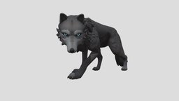 Game ready rigged wolf beast, dog, pet, wild, fur, canine, game-ready, furry, wildlife, fang, wolves, character, low-poly, creature, animal, monster, animated, textured, wolf, rigged