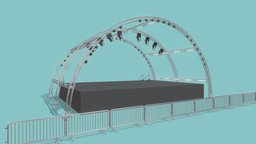 Concert Stage 9 music, room, modern, theatre, tent, circle, half, exterior, platform, event, truss, big, stage, wedding, arch, display, party, band, festival, giant, round, large, beam, concert, architecture, construction, light
