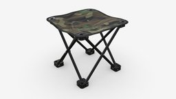 Portable folding chair picnic, portable, seat, folding, equipment, camp, travel, furniture, outdoor, sit, fabric, 3d, pbr, chair