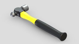 Graphite Ball Pein Hammer kit, saw, tape, hammer, set, screw, complete, tools, generic, new, big, collection, wrench, vr, ar, pliers, realistic, tool, old, machine, screwdriver, toolbox, stanley, vise, gardening, dewalt, asset, game, 3d, low, poly, axe, hand